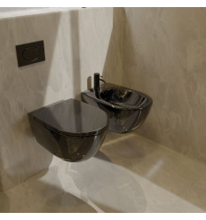 Bidet podwieszany czarny połysk Open Vitruvit RAK Ceramics (OPEBISB)