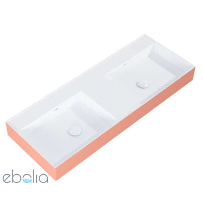 Umywalka ścienna 120 duo z tworzywa Solid Surface Level white matt/terra pink matt Elita (RE041461246020)