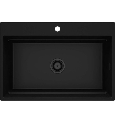 Zlewozmywak granitowy magnetyczny 1-komorowy czarny Magnetic Deante (ZRM N10B)