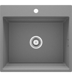 Zlewozmywak granitowy magnetyczny 1-komorowy szary metalik Magnetic Deante (ZRM S10A)