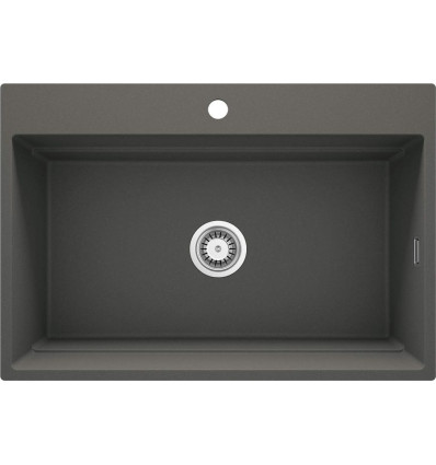 Zlewozmywak granitowy magnetyczny 1-komorowy antracyt metalik Magnetic Deante (ZRM T10B)