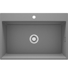 Zlewozmywak granitowy magnetyczny 1-komorowy szary metalik Magnetic Deante (ZRM S10B)