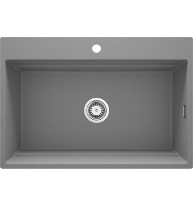 Zlewozmywak granitowy magnetyczny 1-komorowy szary metalik Magnetic Deante (ZRM S10B)