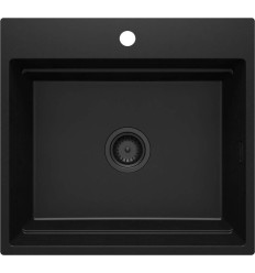 Zlewozmywak granitowy magnetyczny 1-komorowy czarny Magnetic Deante (ZRM N10A)