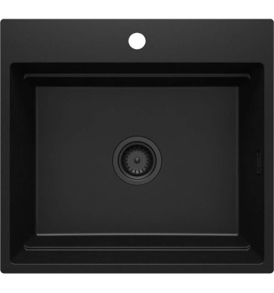Zlewozmywak granitowy magnetyczny 1-komorowy czarny Magnetic Deante (ZRM N10A)
