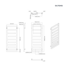 Grzejnik łazienkowy 121x50 czarny mat Flamma Oltens (55015300)