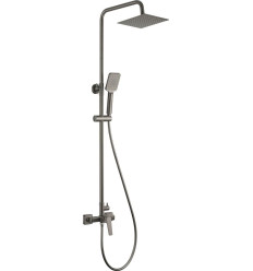Deszczownica z baterią prysznicową titanium Blur Deante (NQL D4XM)