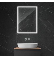 Lustro 60x80 cm prostokątne z oświetleniem LED i systemem Klarglas Nordlis Oltens (64105000)