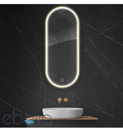 Lustro 50x120 cm owalne z oświetleniem LED i systemem Klarglas Nordlis Oltens (64104800)