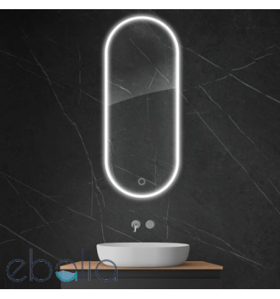 Lustro 50x120 cm owalne z oświetleniem LED i systemem Klarglas Nordlis Oltens (64104000)