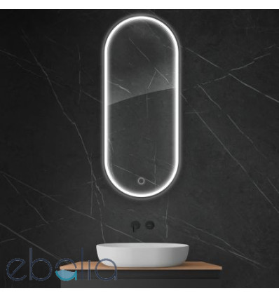 Lustro 50x120 cm owalne z oświetleniem LED i systemem Klarglas Nordlis Oltens (64104300)