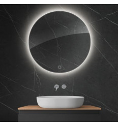 Lustro 80 cm okrągłe z oświetleniem LED i systemem Klarglas Nordlis Oltens (64109000)