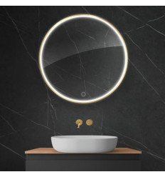 Lustro 80 cm okrągłe z oświetleniem LED i systemem Klarglas Nordlis Oltens (64101800)
