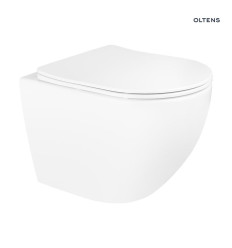 Zestaw miska wisząca WC PureRim z powłoką SmartClean z deską wolnoopadającą Slim biała Hamnes Stille Oltens (42542000)