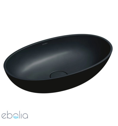 Umywalka nablatowa SHELL M+ black lava Omnires (SHELLUNBLV)