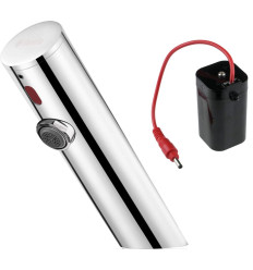 Bateria umywalkowa bezdotykowa bez regulacji temperatury - 4xAA stal polerowana Sense Deante (BQR P28R)