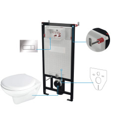 Zestaw WC podtynkowy 6 w 1 chrom Boro Deante (CMOS6SPW)