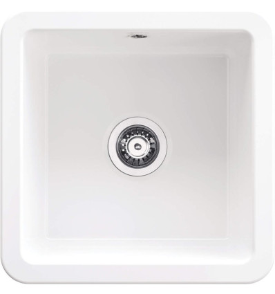 Zlewozmywak ceramiczny 1-komorowy biały Lumi Deante (ZCU 610B)