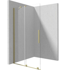 Ścianka prysznicowa walk-in 140 cm - przesuwna złoto szczotkowane Prizma Deante (KTJ R34R)