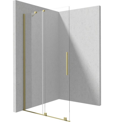 Ścianka prysznicowa walk-in 140 cm - przesuwna złoto szczotkowane Prizma Deante (KTJ R34R)