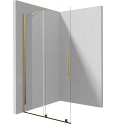 Ścianka prysznicowa walk-in 140 cm - przesuwna złota Prizma Deante (KTJ Z34R)