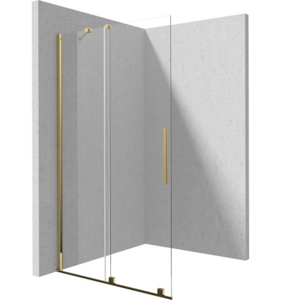 Ścianka prysznicowa walk-in 140 cm - przesuwna złota Prizma Deante (KTJ Z34R)