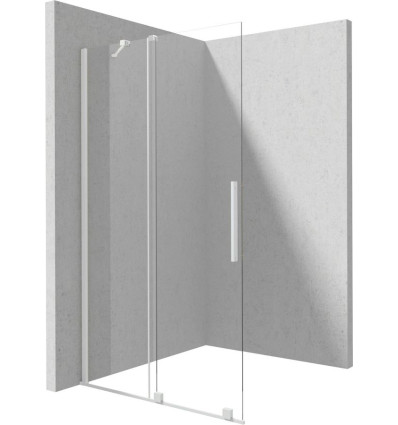 Ścianka prysznicowa walk-in 140 cm - przesuwna biała Prizma Deante (KTJ A34R)