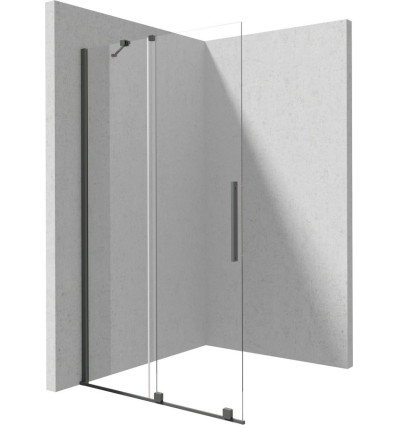 Ścianka prysznicowa walk-in 140 cm - przesuwna titanium Prizma Deante (KTJ D34R)