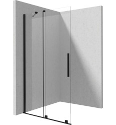 Ścianka prysznicowa walk-in 140 cm - przesuwna czarna Prizma Deante (KTJ N34R)