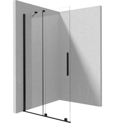 Ścianka prysznicowa walk-in 140 cm - przesuwna czarna Prizma Deante (KTJ N34R)