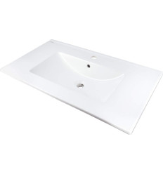 Umywalka ceramiczna wpuszczana z miejscem na baterię - Deante Tubo (CTU 648M)