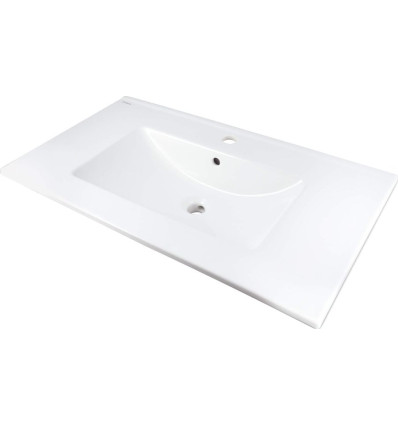 Umywalka ceramiczna wpuszczana z miejscem na baterię - Deante Tubo (CTU 648M)