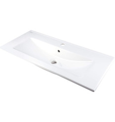 Umywalka ceramiczna wpuszczana z miejscem na baterię - Deante Tubo (CTU 638M)