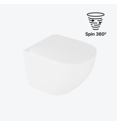 Miska WC wisząca z deską Luqa Spin 360 biały połysk Excellent (CEAC.6403.480.WH + CEAC.6405.480.WH)