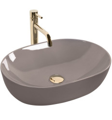 Umywalka nablatowa Lisa Beige Shiny Rea (REA-U6380)