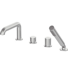 Bateria wannowa 4-otworowa z zestawem prysznicowym Deante Silia Hexa (BHS F14M)