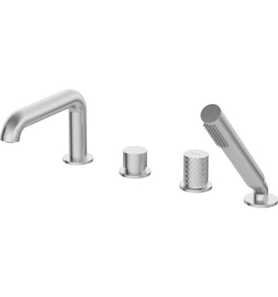 Bateria wannowa 4-otworowa z zestawem prysznicowym Deante Silia Hexa (BHS F14M)