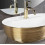 Umywalka nablatowa 60 Aura Brush Gold/White Rea (REA-U6900)
