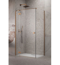 Kabina prysznicowa 80x70 Essenza Brushed Copper KDJ Radaway (1385043-93-01L + 1384048-01-01)