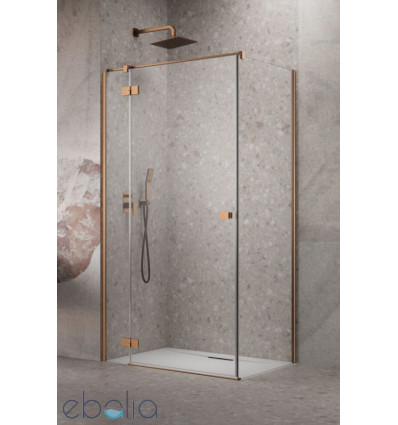 Kabina prysznicowa 80x70 Essenza Brushed Copper KDJ Radaway (1385043-93-01L + 1384048-01-01)