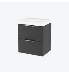 Szafka z umywalką 49 cm, z otworem na baterię Blanko czarny soft Excellent (MLEX.6317.K.490.BLCR)