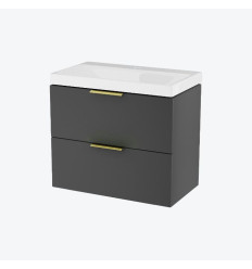 Szafka z umywalką 65 cm, z otworem na baterię Blanko czarny soft Excellent (MLEX.6317.K.640.BLGL)