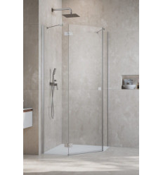 Kabina pięciokątna 80x80 Essenza Brushed Nickel PTJ Radaway (1385010-91-01L + 1385049-01-01)
