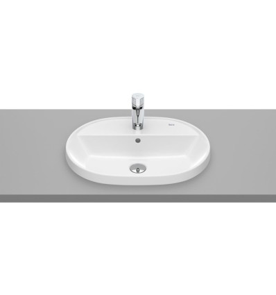 Umywalka blatowa owalna 55x40 cm, z otworem na baterię, z przelewem, Supraglaze® GAP Roca (A3270Y6S00)