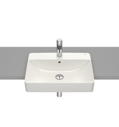 Umywalka półblatowa 55x42 FINECERAMIC ® BEŻ INSPIRA COLORS Roca (A32753S650)