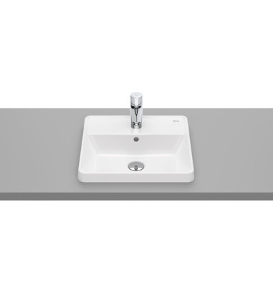 Umywalka blatowa prostokątna 42x39 cm, z otworem na baterię, z przelewem, Supraglaze® GAP Roca (A3270Y9S00)