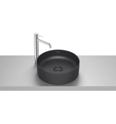 Umywalka nablatowa okrągła 39 cm Fineceramic® CZARNY MAT TERRA Roca (A32787N080)