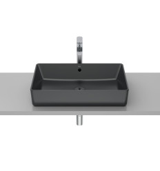 GAP Umywalka nablatowa prostokątna 60x37 cm bez otworu na baterię, z przelewem, CZARNY MAT GAP BLACK Roca (A3270Y2080)