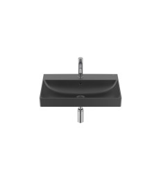 ONA Umywalka ścienna 65x46 cm Fineceramic® CZARNY MAT ONA BLACK Roca (A327687080)