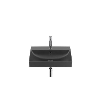 ONA Umywalka ścienna 55x46 cm Fineceramic® CZARNY MAT ONA BLACK Roca (A327685080)